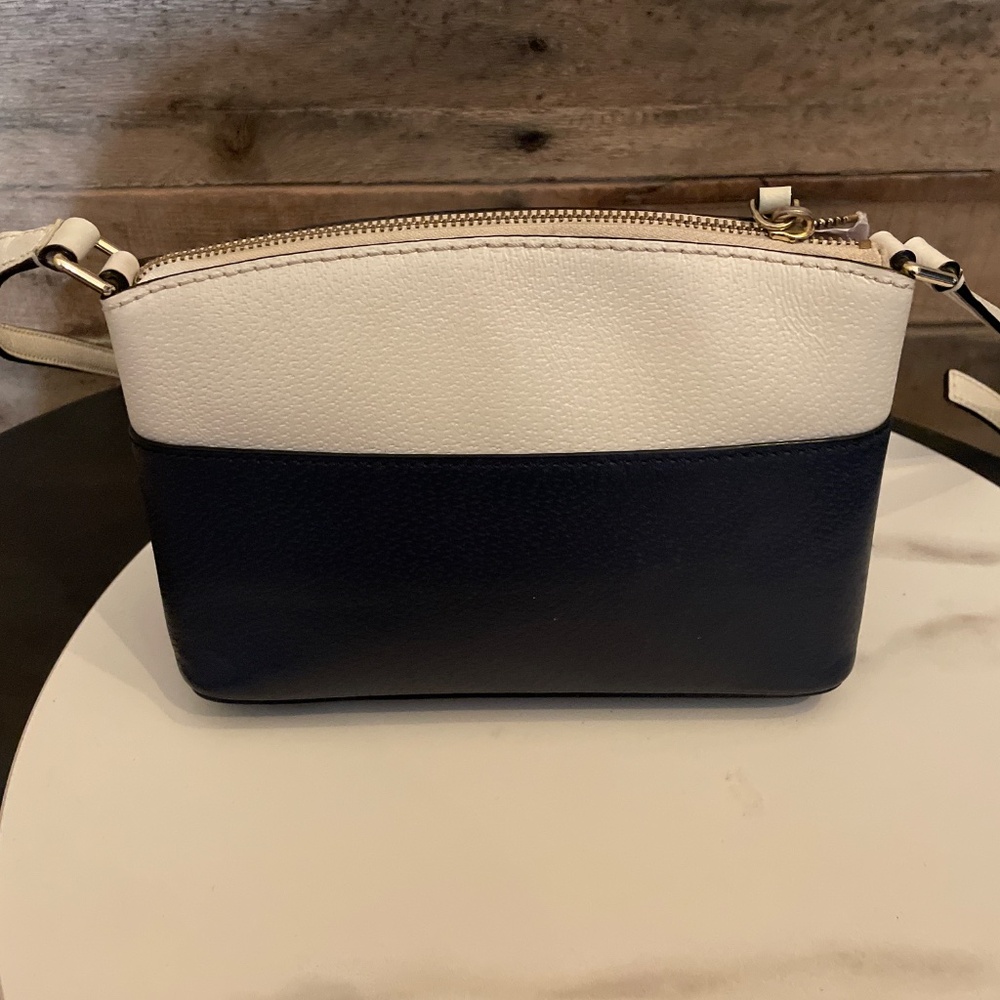 Kate Spade White & Navy Leather Crossbody Bag - Picture 3 of 5